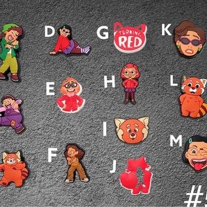 HUGE SALE!!!!! 13 pcs Set Turning Red Croc Charms